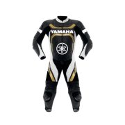 Golden Yamaha Motorcycle Racing Style Leather MotoGP Suit
