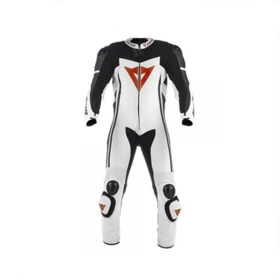 Dainese White Motorbike Racing Leather Suit MotoGP