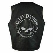 Premium Vest HD Reflective Skull Vest Men's Harley Motorcycle Cowhide Leather Motocollection