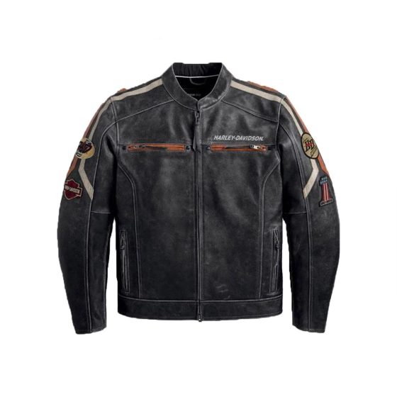 Harley Davidson Black Boxford Leather Jacket