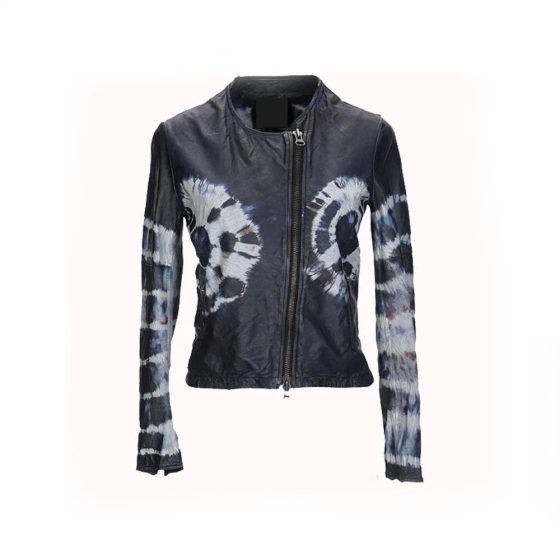 Fashion Women Printed Leather Jacket