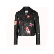 Women Fashion Printed Leather Jacket