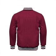Baseball Styles Maroon Varsity Leather Jacket For Men - Image 3