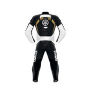 Golden Yamaha Motorcycle Racing Style Leather MotoGP Suit - Image 3