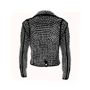 Handmade Women Black Fashion Studded Punk Style Leather Jacket - Image 2