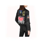 Women Fashion Printed Leather Jacket - Image 2