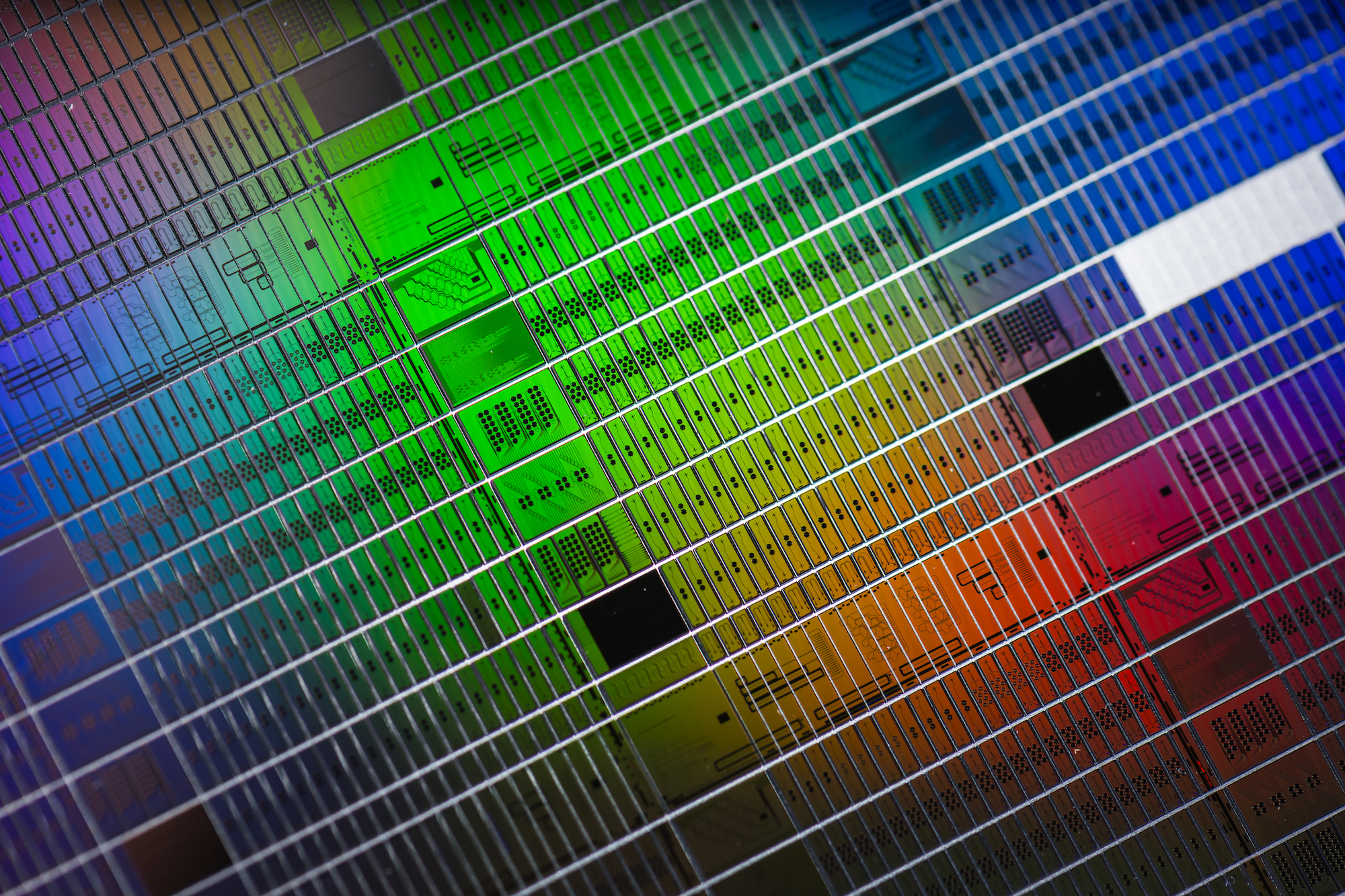 A photonic wafer with sensor chips 