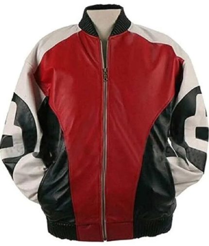 8 Ball Logo Red Black and White Bomber Jacket