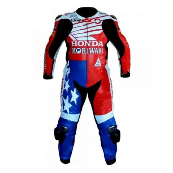 American Honda Moriwaki Men's Leather MotoGP Suit.