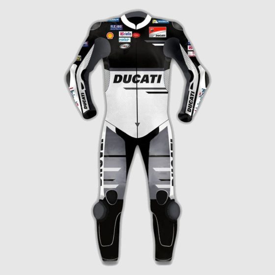 Andrea Dovizioso Ducati MotoGP Motorcycle Black Leather Suit