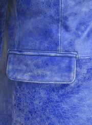 Artistic Blue Leather Suit – A Masterpiece of Style and Sophistication