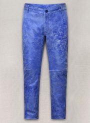 Artistic Blue Leather Suit – A Masterpiece of Style and Sophistication