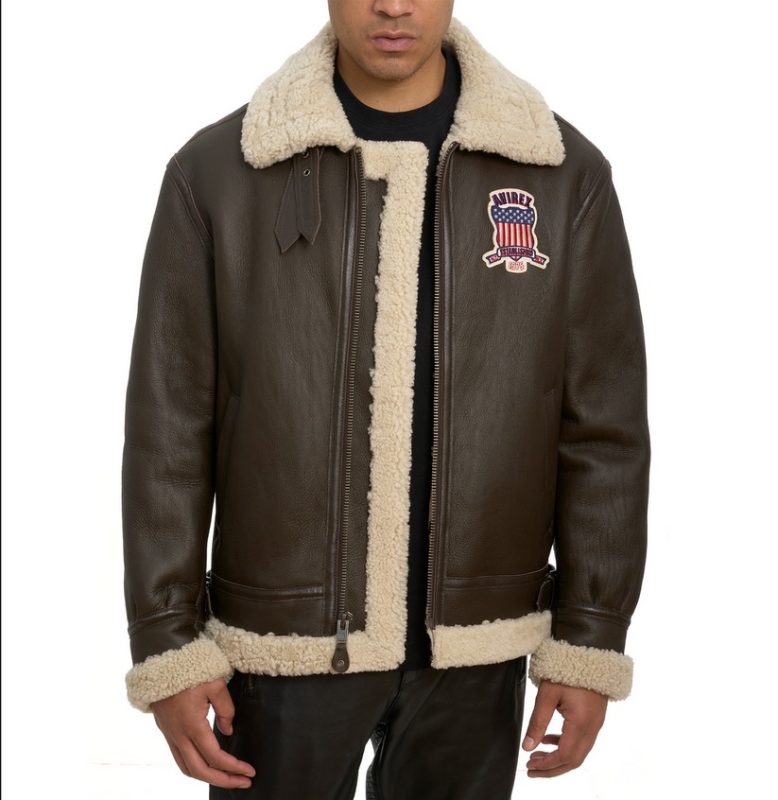 Buy Original Avirex B3 Chocolate Shearling Leather Jacket for Winter
