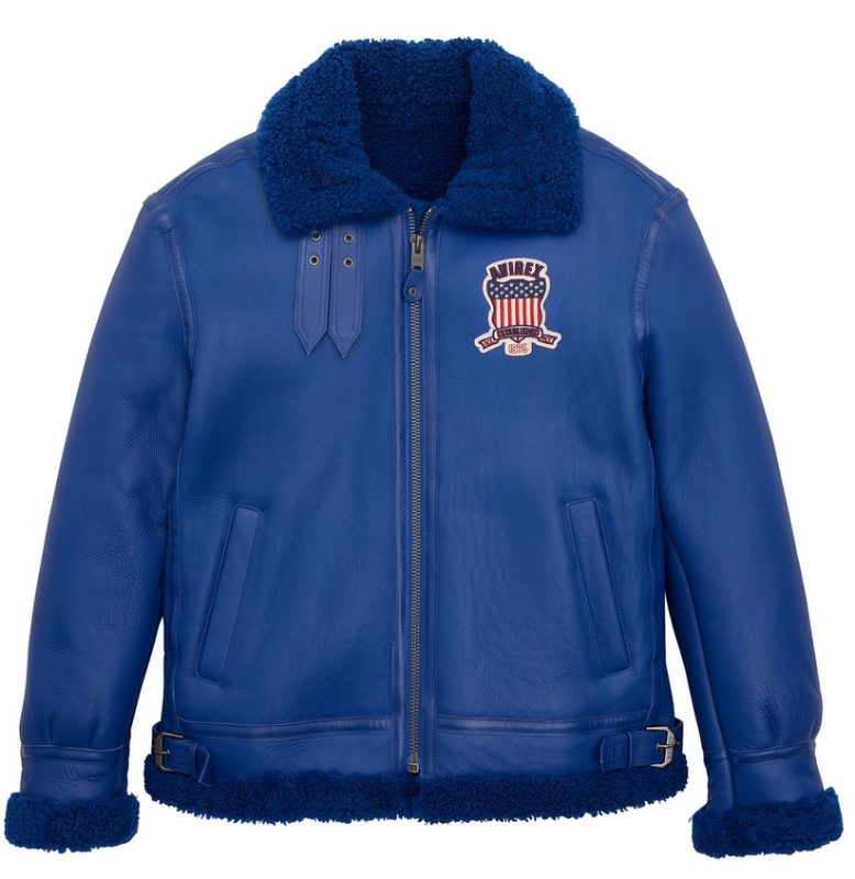 Avirex B3 Mazarine Blue Shearling Leather Jacket – Authentic & Premium!