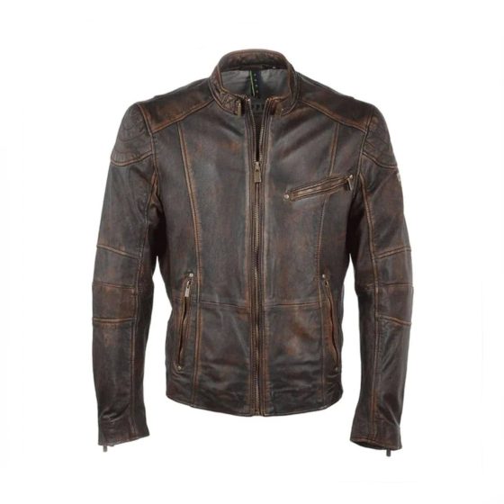 Brown Antique 3 Pockets Style Leather Jacket