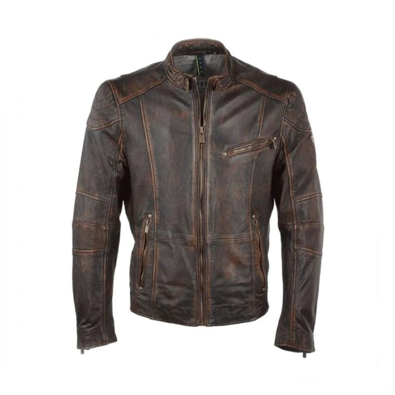 Brown Antique 3 Pockets Style Leather Jacket
