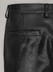 Double Breasted Snake Embossed Leather Suit - Image 2