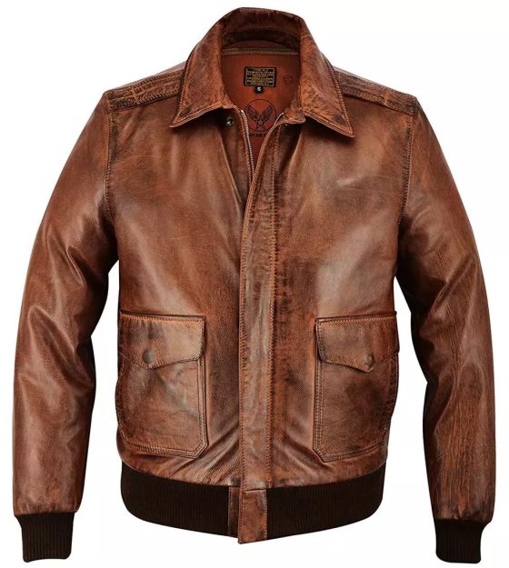 Mens A2 Real Goatskin Leather Pilot Flying Jacket