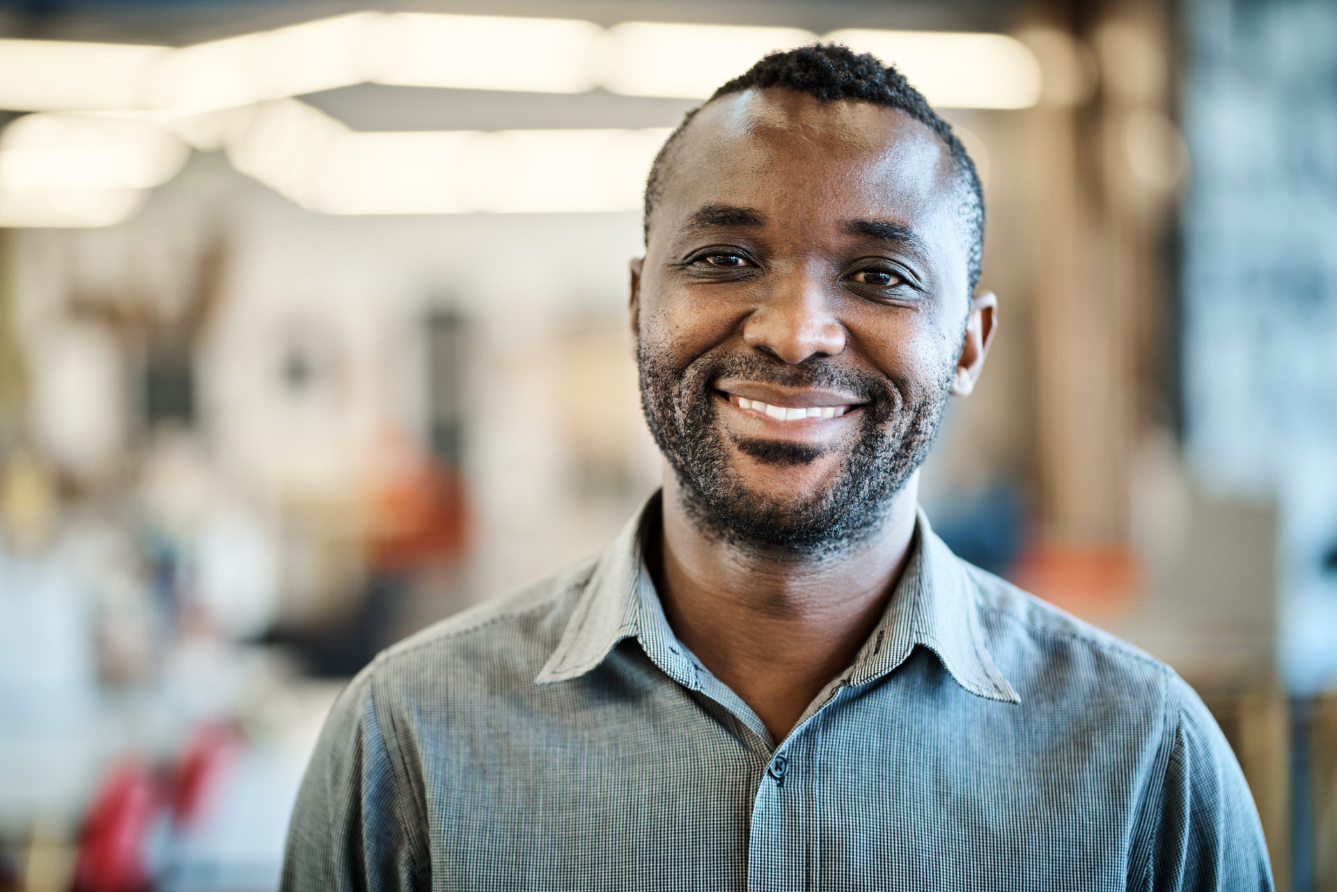 A smiling businessman