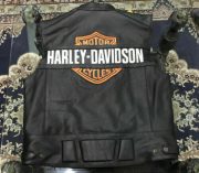 Harley Davidson Men's Genuine Leather Black Biker Vest Leather Jacket Moto Cafe - Image 2