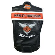 Harley Davidson Men's Genuine Leather Black Legendary Biker Vest Moto Cafe Racer - Image 2