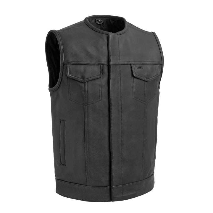 Highside Men's Motorcycle Leather Vest Classic and Durable