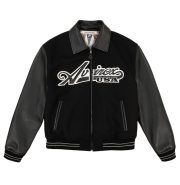 Men's Avirex Script Wool Leather Jacket - Front