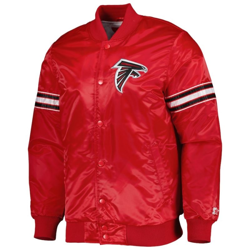 Men's Starter Red Atlanta Falcons Pick and Roll Snap-Up Jacket