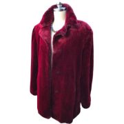Nairobi Money Heist Fur Collar Maroon Shearling Jacket