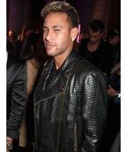 Neymar Python Black Leather Jacket - Image 3