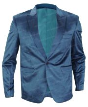 Ted Lasso Jason Sudeikis Blue Velvet Blazer - Image 2
