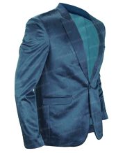Ted Lasso Jason Sudeikis Blue Velvet Blazer - Image 3