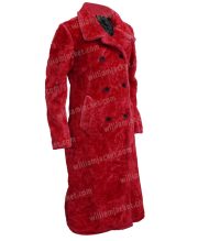 Ted Lasso Juno Temple Long Red Fur Coat - Image 3