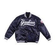 Vintage 90s MLB NY Yankees Blue Satin Bomber Varsity Jacket - Image 3