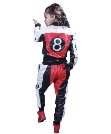 Womens 8 Ball Multicolor Leather Tracksuit