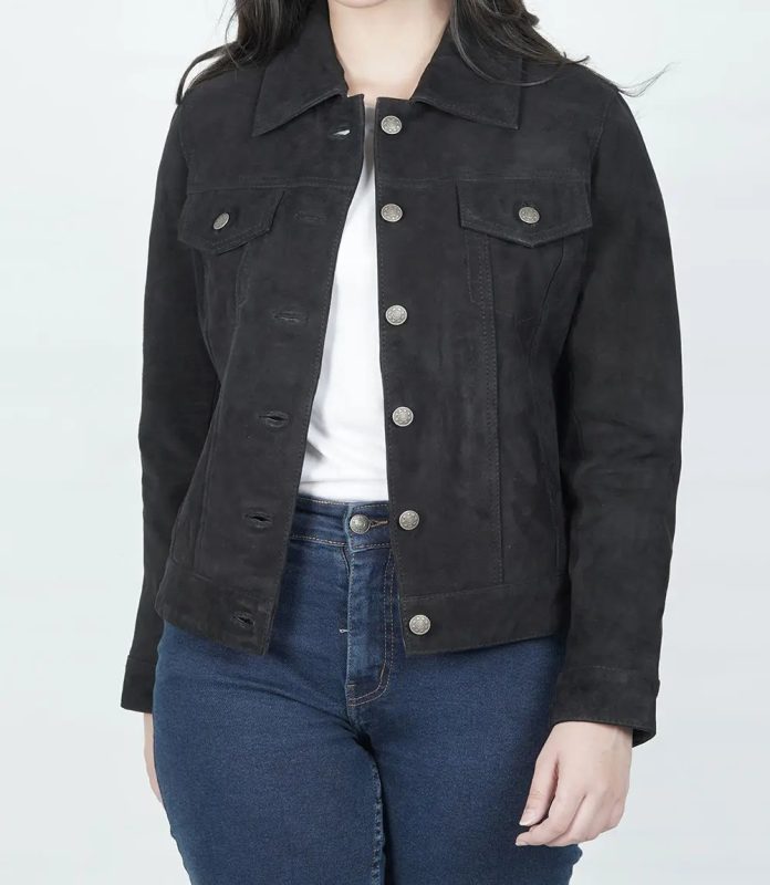 Women's Black Suede Trucker Jacket for Every Occasion