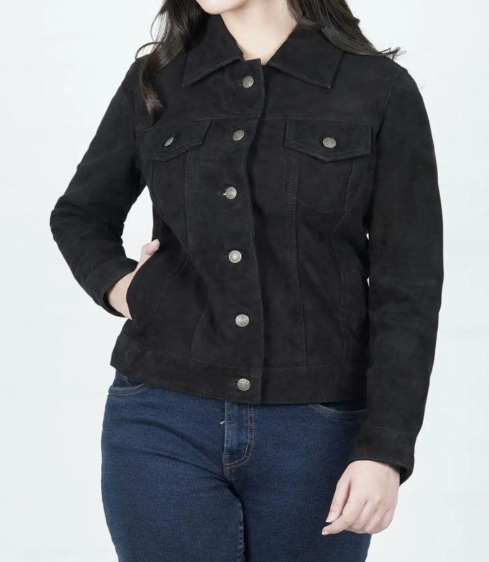 Women's Black Suede Trucker Jacket for Every Occasion