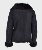 Patricia Black Shearling Fur Leather Jacket - Image 3
