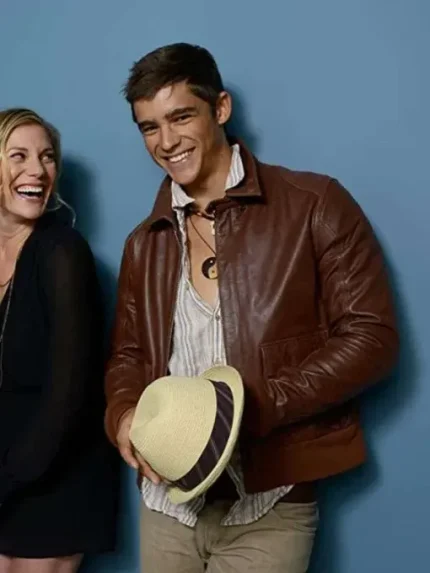 Brenton Thwaites Brown Leather Jacket