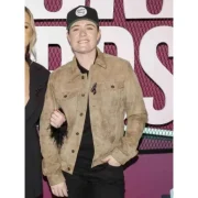 CMT Awards Lily Rose Brown Suede Leather Jacket