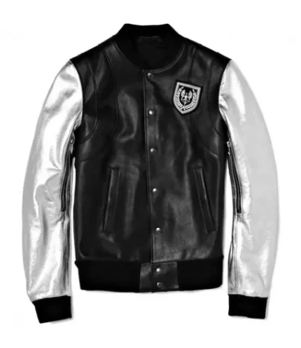 Justin Bieber Balmain Silver Sleeve Black Jacket
