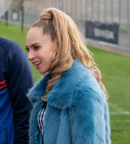 Ted Lasso Keeley Jones Blue Faux Fur Jacket