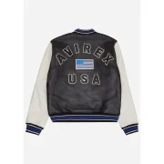 Men's Avirex American Varisty Leather Jacket - Back