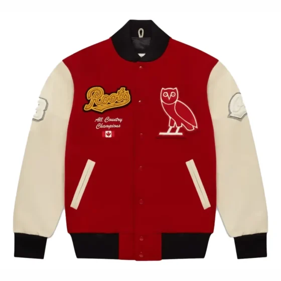 OVO Roots Varsity Jacket Red