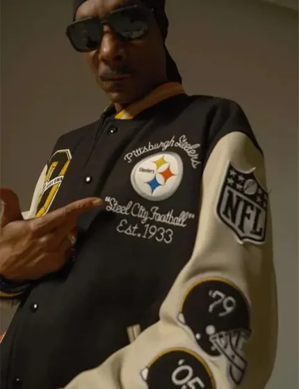 OVO Steelers Snoop Dogg Black Varsity Jacket