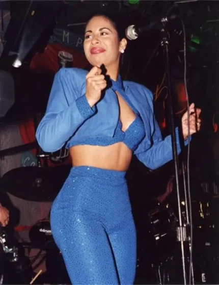 Singer Selena Quintanilla Blue Cropped Jacket