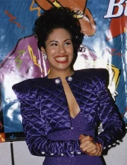 Selena Quintanilla Purple Diamond Quilted Cropped Jacket - Image 2